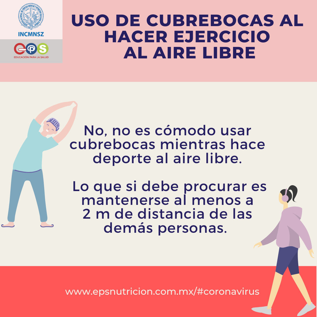 Coronavirus. Cubrebocas al hacer ejercicio