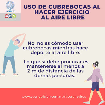 Coronavirus. Cubrebocas al hacer ejercicio