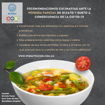 Pérdida parcial del olfato y el gusto